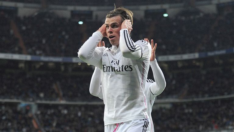 MADRID, SPAIN - MARCH 15:  Gareth Bale of Real Madrid celebrates after scoring Real's opening goal during the La Liga match between Real Madrid CF and Leva