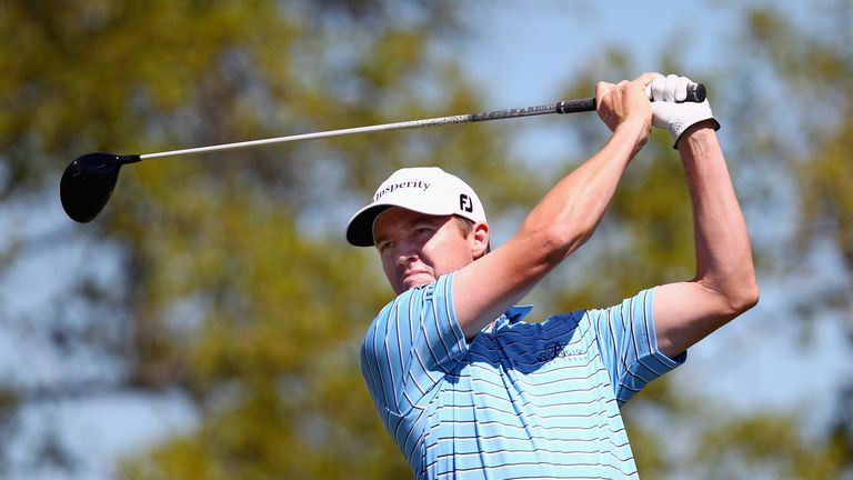 Jimmy Walker tees off on the second hole during round three of the Valero Texas Open at TPC San Antonio AT&T Oaks Course.