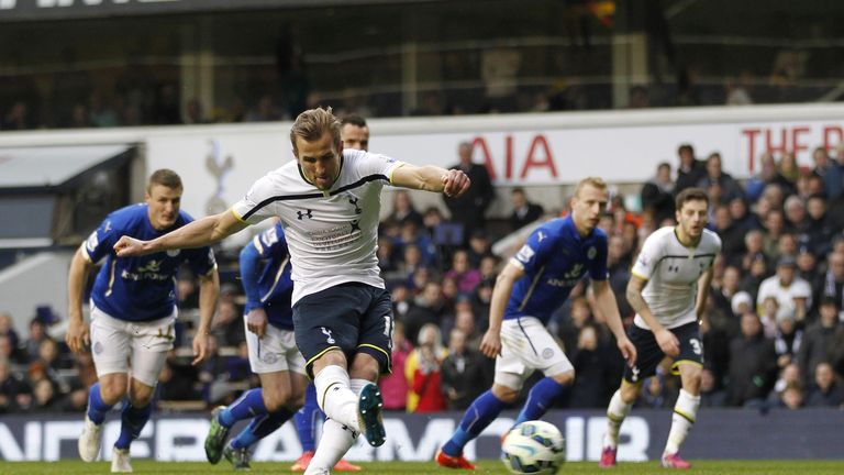 Harry Kane scores his third goal from the penalty spot
