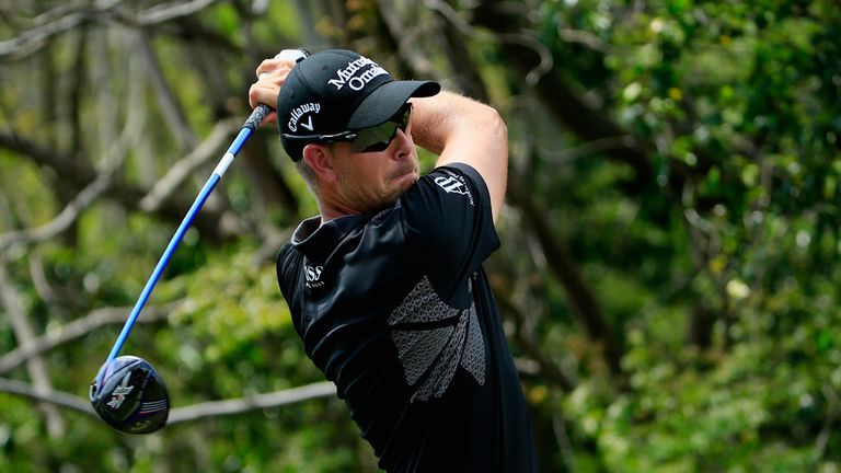 Henrik Stenson of Sweden hits his tee shot on the third hole during the final round of the Arnold Palmer Invitational 