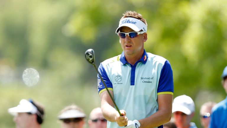 Ian Poulter of England hits off the second tee during the third round of the Valspar Championship at Innisbrook Resort.