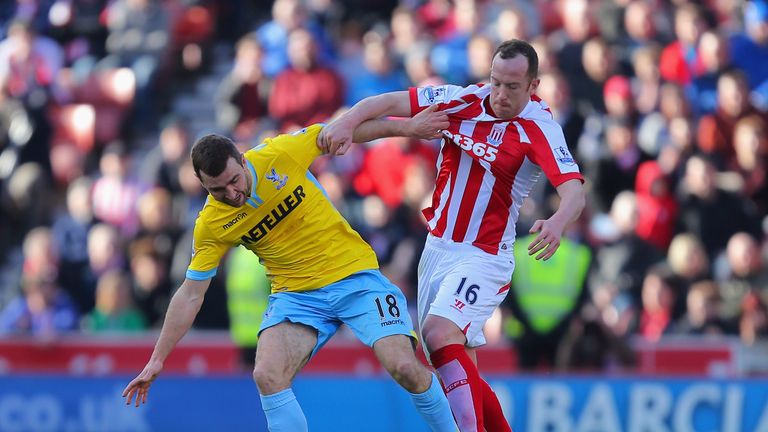 James McArthur was booked after diving in the penalty area against Stoke