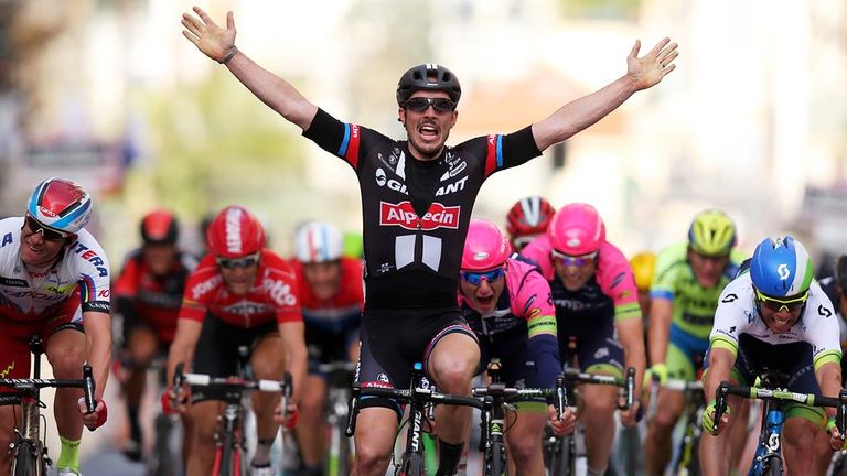 John Degenkolb, Alexander Kristoff, Michael Matthews, during the 2015 Milan-San Remo