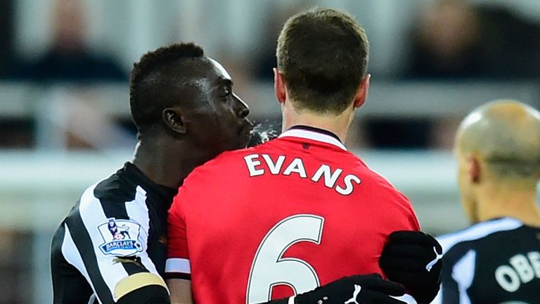 Papiss Cisse and Jonny Evans