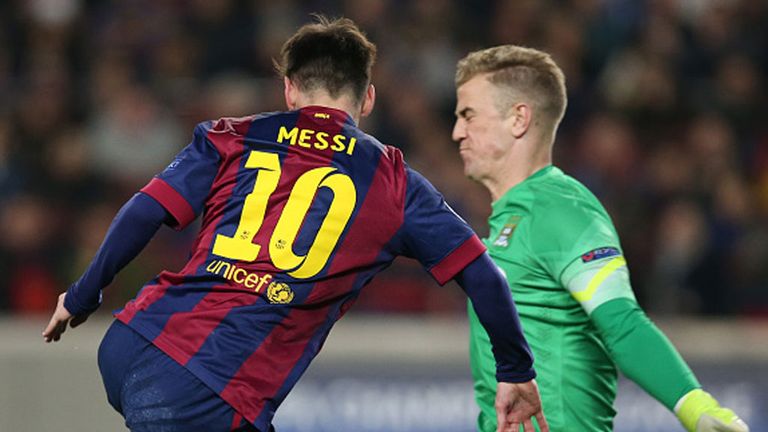 Joe Hart denied Lionel Messi on multiple occassions at the Nou Camp