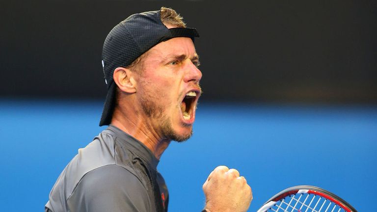 Lleyton Hewitt during his match against Benjamin Becker during day four of the 2015 Australian Open