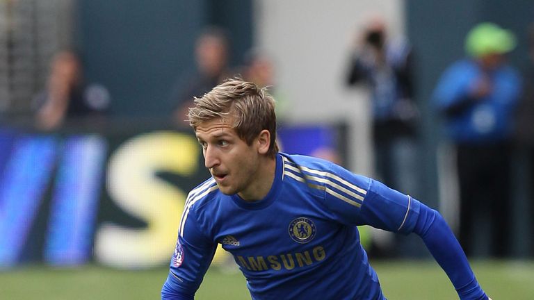 Marko Marin of Chelsea FC dribbles against the Seattle Sounders FC at CenturyLink Field on July 18, 2012 in Seattle, Washington