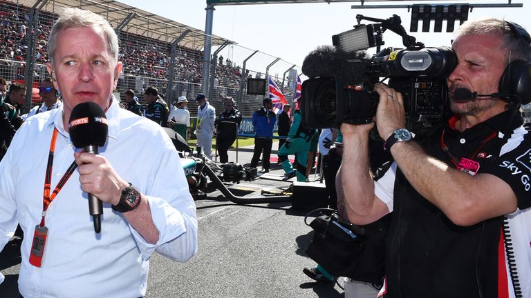 Martin Brundle (GBR) Sky TV on the grid at Formula One World Championship,