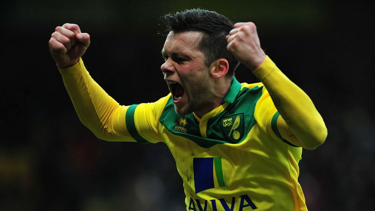 Norwich City's Jonny Howson celebrates scoring his sides opening goal during the Sky Bet Championship match at Carrow Road, Norwich.