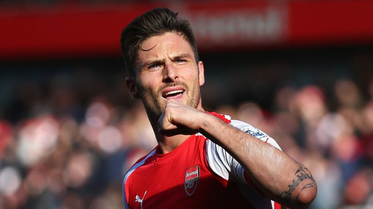 Olivier Giroud celebrates 