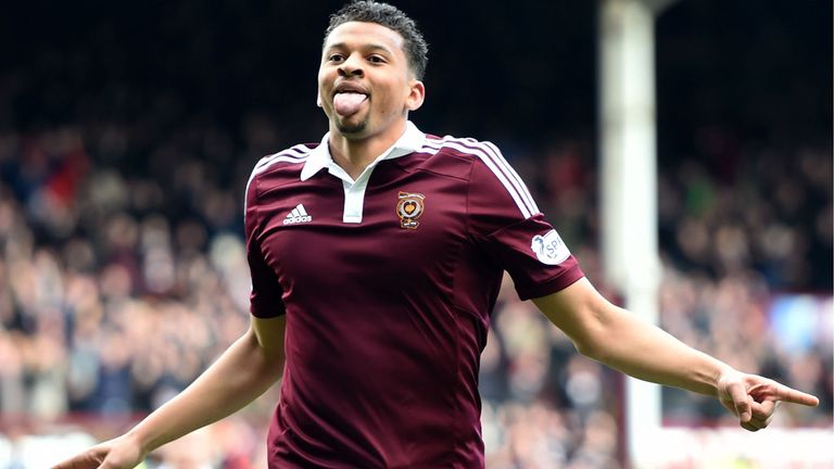 Osman Sow gets the Tynecastle party underway as he fires Hearts ahead against Queen of the South on Saturday