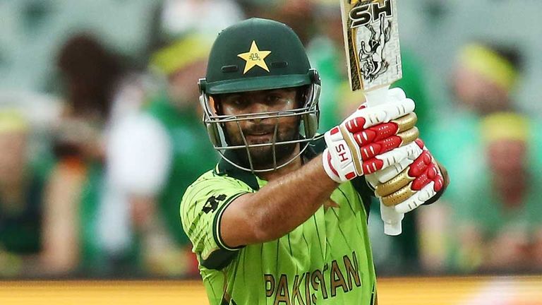 Ahmad Shehzad scores through the off-side against Ireland