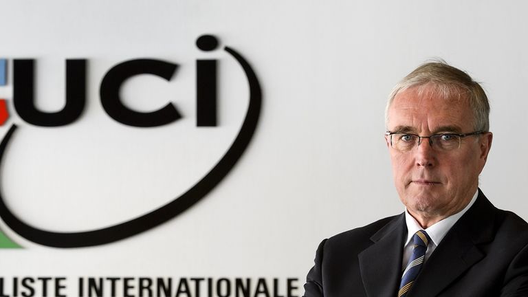 International Cycling Union (UCI) president Pat McQuaid poses prior to an interview with AFP journalists on December 13, 2012