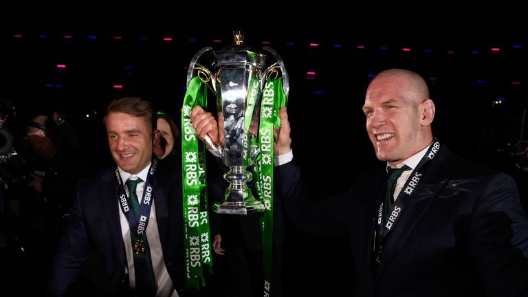 Luke Fitzgerald (l) and captain Paul O' Connell