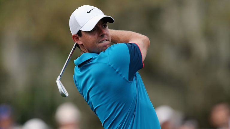 ORLANDO, FL - MARCH 19: Rory McIlroy of Northern Ireland hits his tee shot on the 13th hole during the first round of the Arnold Palmer Invitational Presen