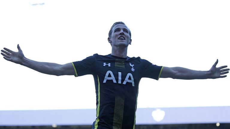 Harry Kane celebrates his second goal