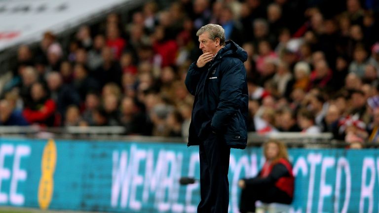 Roy Hodgson the manager of England looks on during the EURO 2016 Qualifier match between England and Lithuania at Wembley Stadium