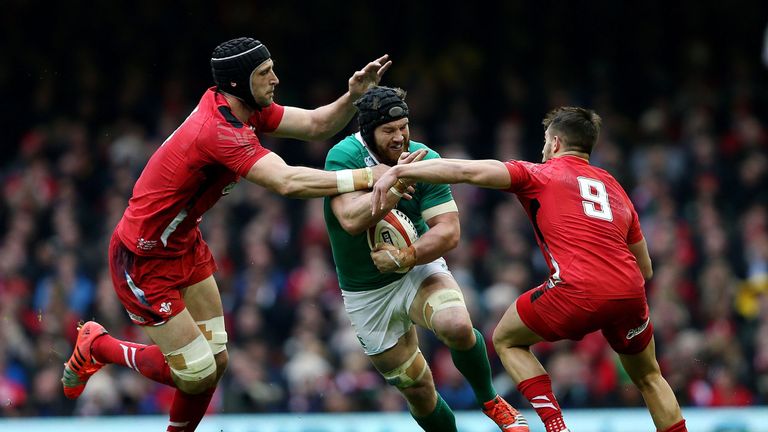 Sean O'Brien Ireland Luke Charteris and Rhys Webb Wales