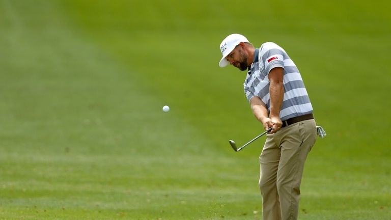 Ryan Moore plays a shot on the first fairway during the third round of the Valspar Championship at Innisbrook Resort.