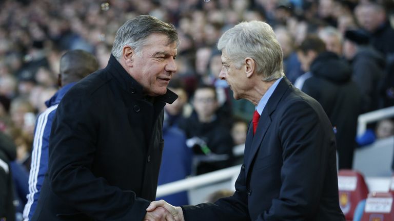 Sam Allardyce shakes hands with  Arsene Wenger 