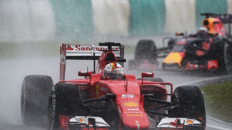 Sebastian Vettel in the rain