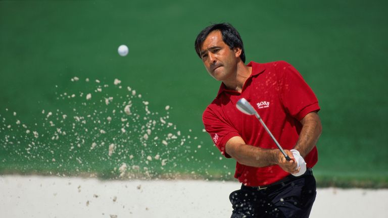 Seve Ballesteros at the 2nd hole during the Masters Tournament at Augusta National Golf Club, Georgia, USA, April 1992.