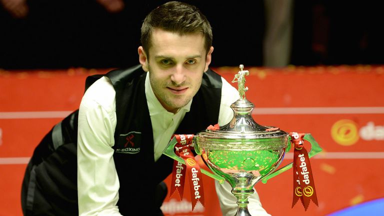 Mark Selby after winning The World Snooker Championship final at Crucible Theatre