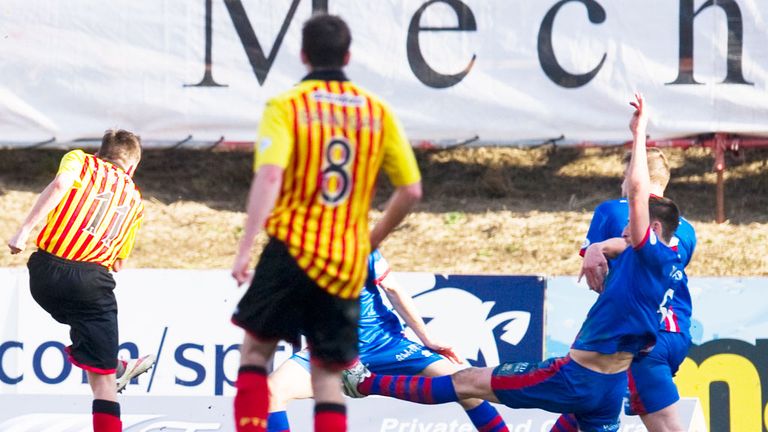 Steven Lawless cores Partick's winner against Inverness Caley