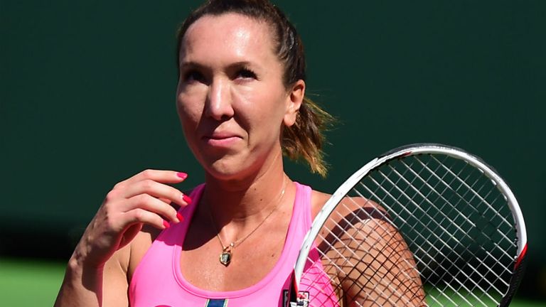 Jelena Jankovic following her match against Lesia Tsurenko in their quarter-final at Indian Wells