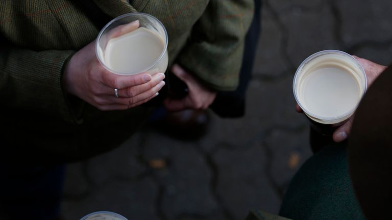 The Guinness flows during day one of the Cheltenham Festival