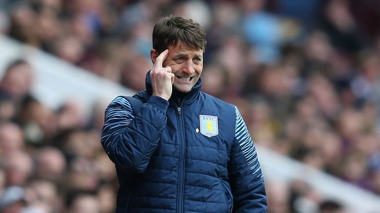 Manager Tim Sherwood of Aston Villa on the touchline 