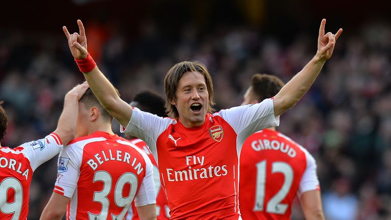 Tomas Rosicky celebrates 