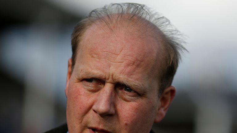 Ed Dunlop poses at Doncaster racecourse