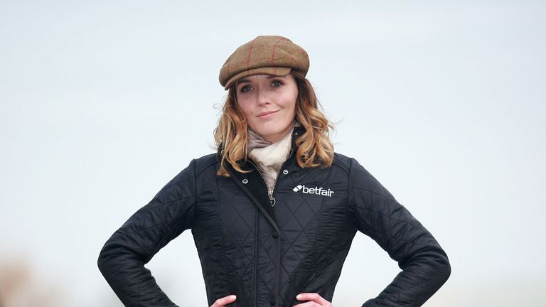Victoria Pendleton on Ladies Day during the Cheltenham Festival at Cheltenham Racecourse.