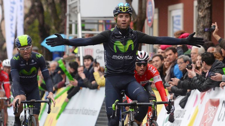 Alejandro Valverde sprinted to victory on stage two