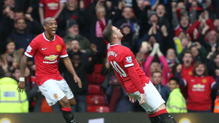  Wayne Rooney of Manchester United celebrates