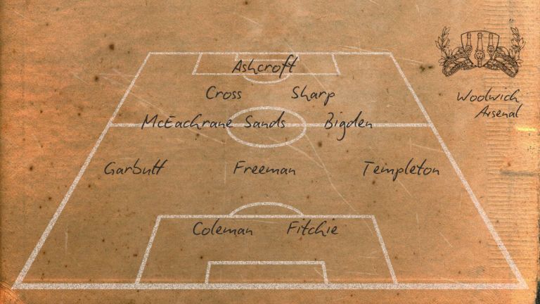 Arsenal XI: J Ashcroft; A Cross, J Sharp; J Bigden, P Sands, R McEachrane; B Templeton, B Garbutt, B Freeman; T Coleman, T Fitchie