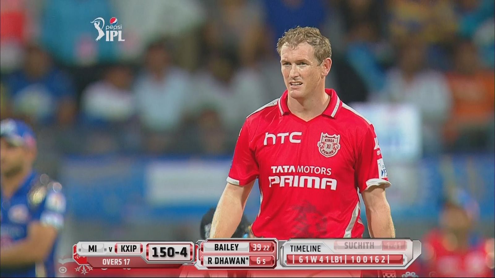 IPL George Bailey Fifty Sees Kings XI Beat Mumbai Cricket News Sky