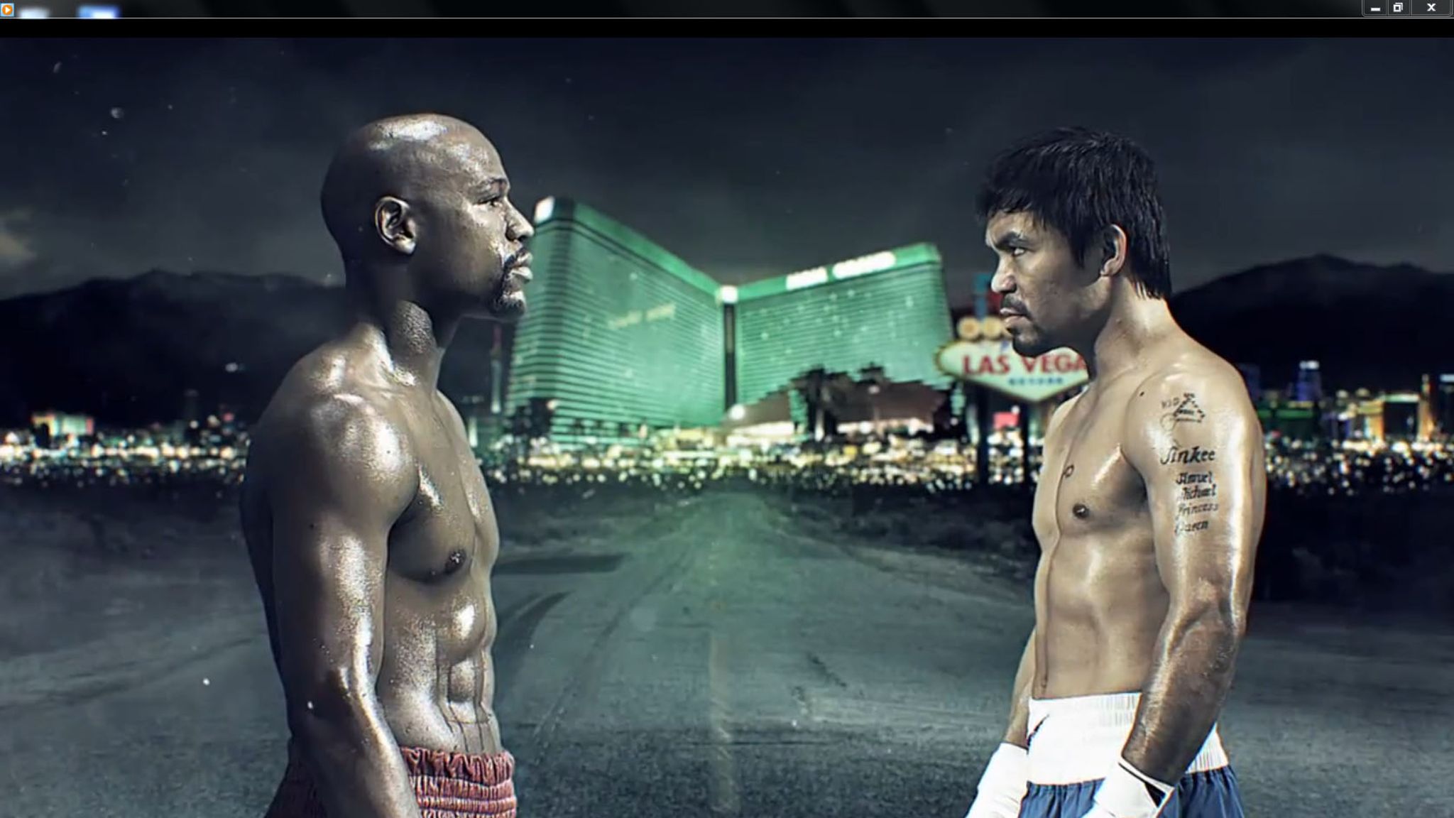 Floyd Mayweather takes on Manny Pacquiao in kandora style stakes during  Dubai trip