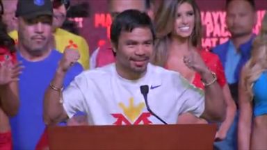 Pacquiao arrives in Vegas