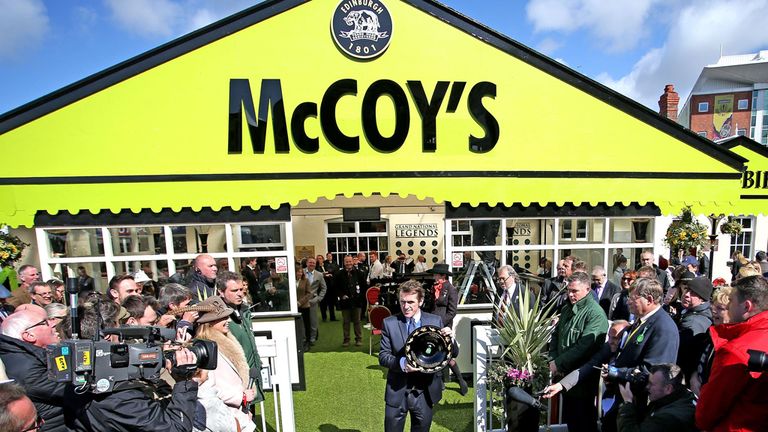 Tony McCoy opens the newly named McCoy's bar during Grand National Day of the Crabbies Grand National Festival at Aintree Racecourse, Liverpool. PRESS ASSO