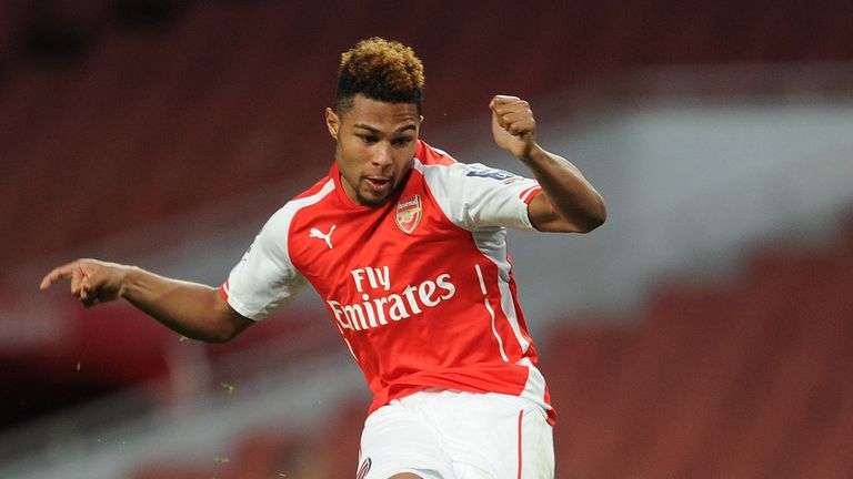 LONDON, ENGLAND - APRIL 13:  Serge Gnabry of Arsenal during the match between Arsenal U21 and Reading U21 in 
