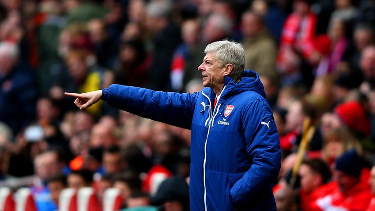 Arsene Wenger during the Barclays Premier League match between Arsenal and Liverpool at Emirates Stadium on April 4, 2015.
