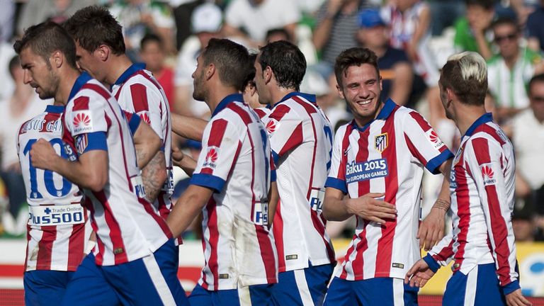 Atletico Madrid celebrate on their way to victory over Cordoba