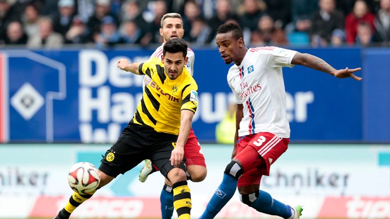 Ilkay Gundogan in action against Hamburg earlier this season