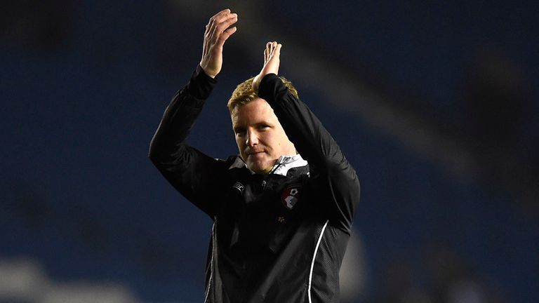 AFC Bournemouth manager Eddie Howe applauds the away fans