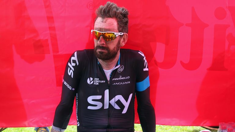 Sir Bradley Wiggins of Great Britain and Team SKY looks on after finishing the 2015 Paris - Roubaix cycle race.