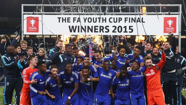 Chelsea celebrate their FA Youth Cup success