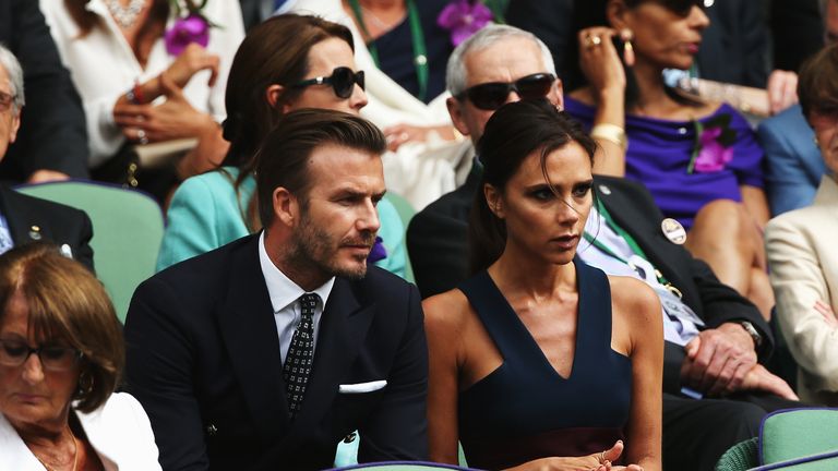 The Beckhams watched Murray win Wimbledon
