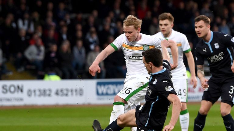 Gary Mackay-Steven fires Celtic in front at Dens Park